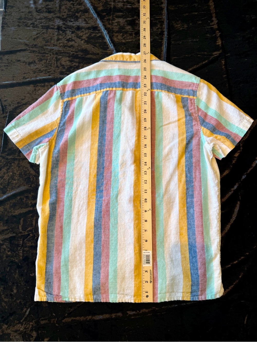 Sonoma Casual Men's Short-Sleeve Button-Up Shirt in Pastel Multicolor Stripes - Picture 3 of 3
